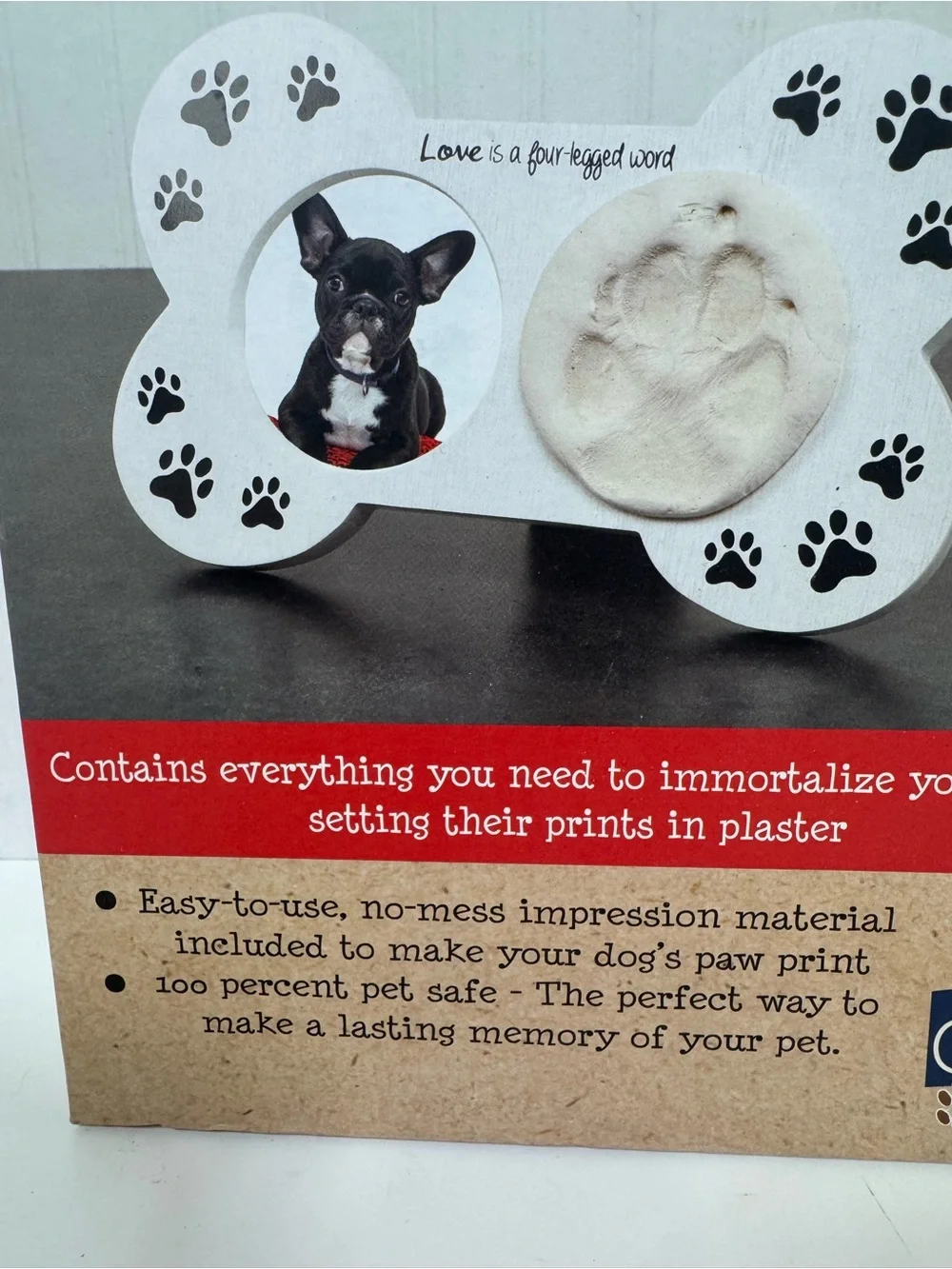 Bone-Shaped Paw Print Frame Kit - White